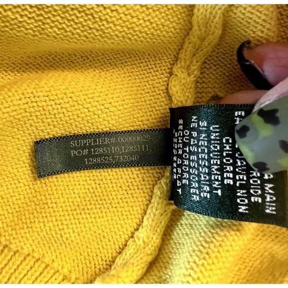 Ralph Lauren LRL Vintage Yellow White Sweater Women’s Size Large Mock Preppy EUC - Picture 11 of 11